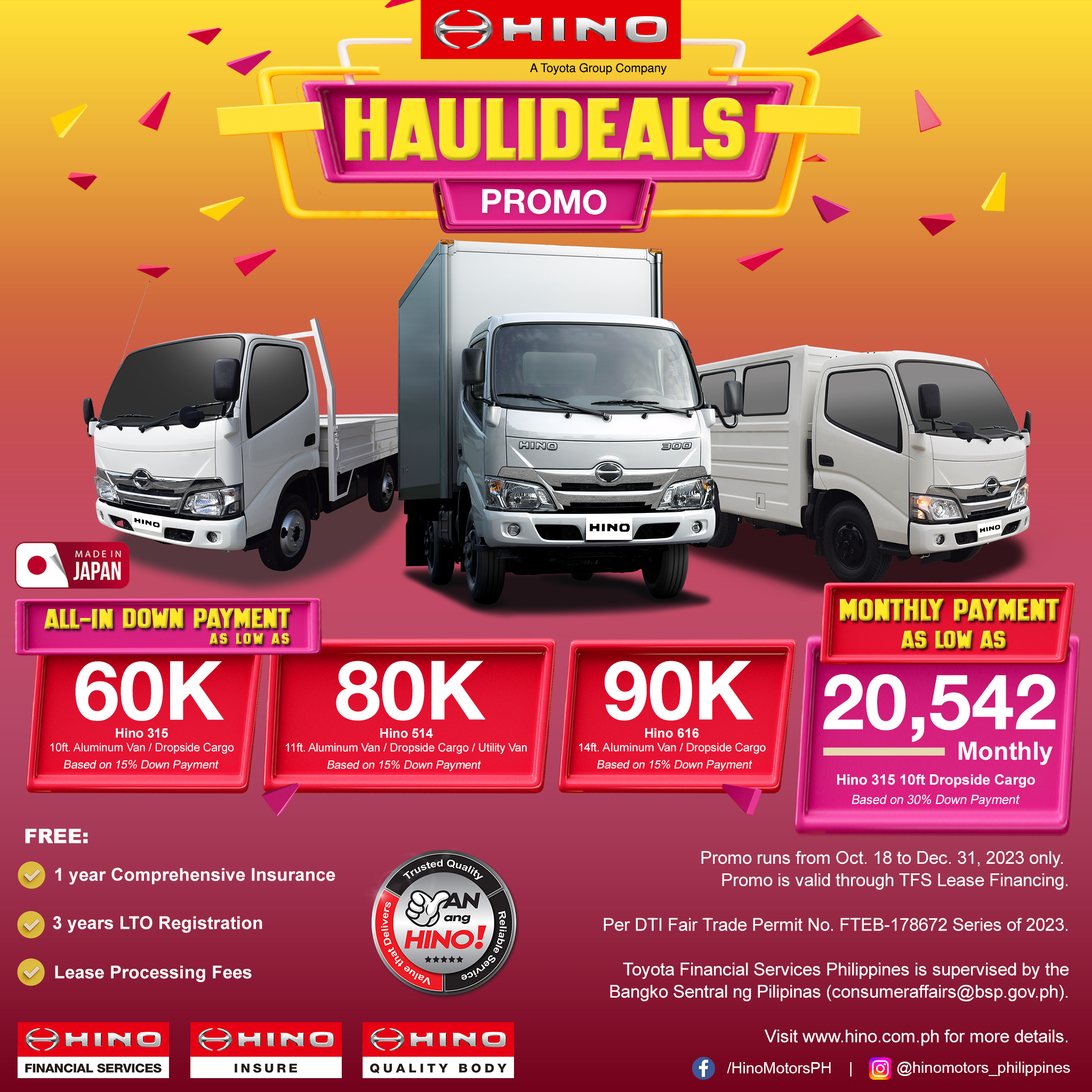 Van promo outlet